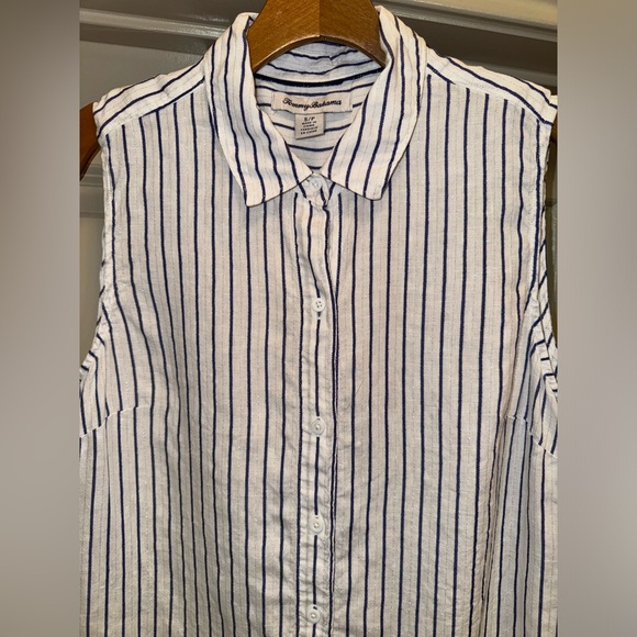 Tommy Bahama Coastalina Cabana Stripe Sleeveless Shirt size S - Picture 4 of 14